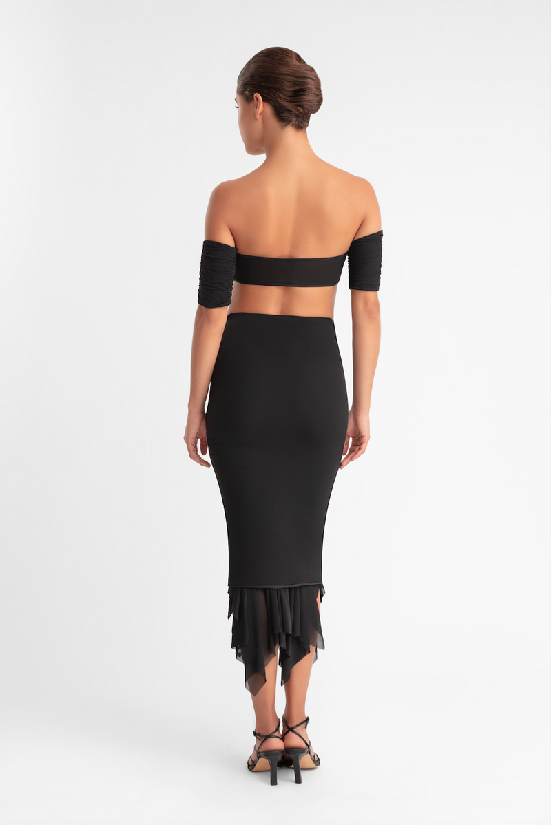 ISADORA SKIRT WITH TAIL BLACK