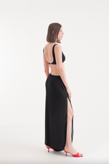 ISADORA LONG SKIRT HIP BLACK