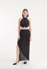 ISADORA ASYMMETRIC SKIRT WAIST BLACK