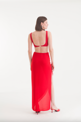 ISADORA ASYMMETRIC SKIRT WAIST FERRARI RED