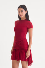 LILY MINI SKIRT CARMIN RED