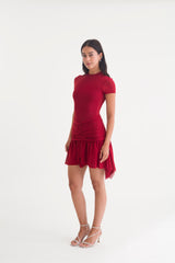 LILY MINI SKIRT CARMIN RED