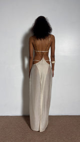 ALIA SUSPENDED SKIRT IVORY/GOLD CHAIN