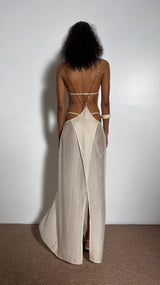 ALIA SUSPENDED SKIRT IVORY/GOLD CHAIN