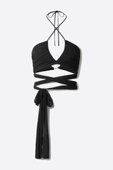 Brooke, Halter Bra, Negro, Tirantes, Malla, Forrado, Verano, Playa, Copa A-C, Fondo blanco, Look completo, Parte frontal