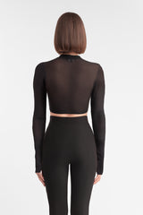 FONDA CROP TOP LONG SLEEVES SHEER