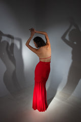 LILY LONG SKIRT FERRARI RED