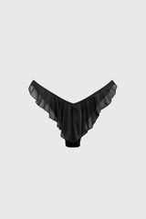 Demi, 80s, Ruffles, Thong, Japonés, Suave, Volantes, Alto, Elegante, Modelo, Fondo blanco, Look completo, Parte frontal