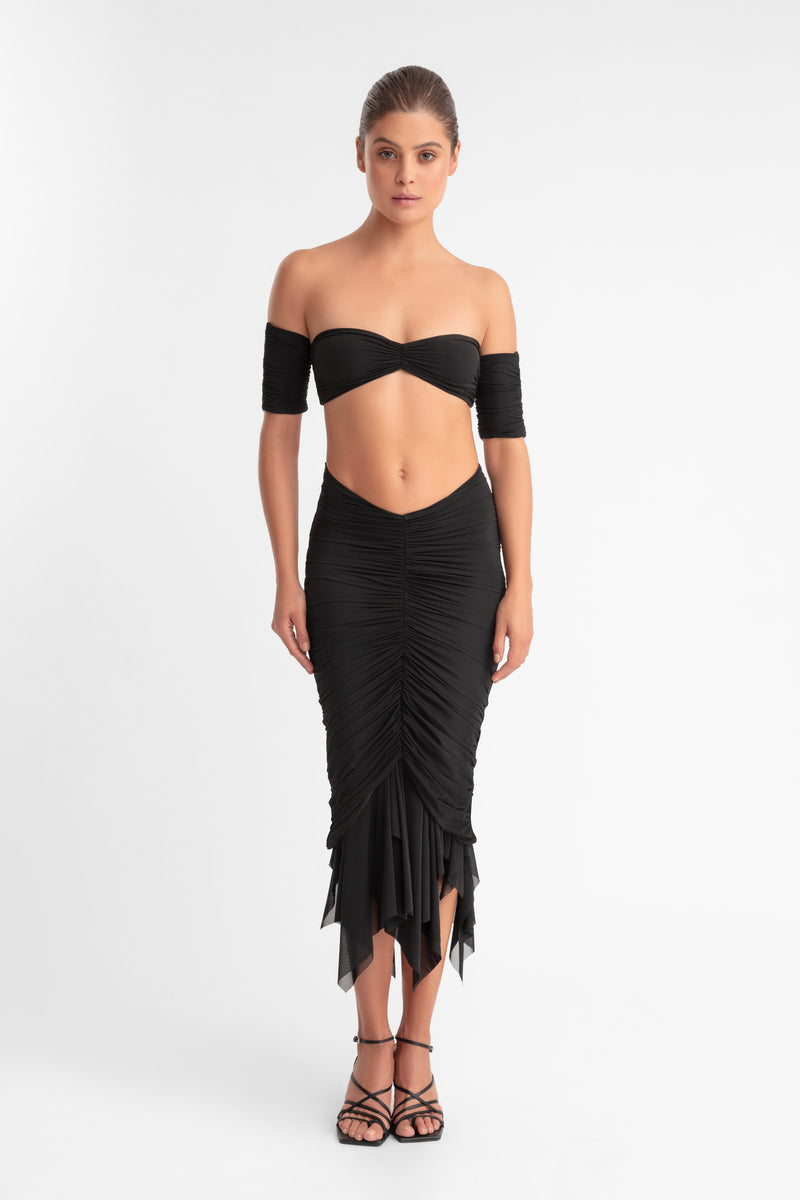ISADORA SKIRT WITH TAIL BLACK