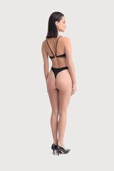 ZENDAYA TRIANGLE BRA BLACK