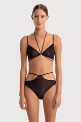 ZENDAYA TRIANGLE BRA BLACK