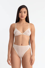 DEMI TRIANGLE BRA STRIPES IVORY