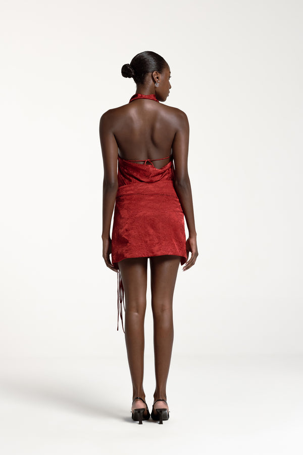 JULIETTE MINI SKIRT CARMIN RED