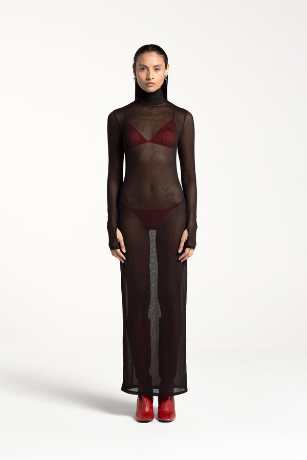 CLAUDIA TURTLE NECK DRESS BLACK