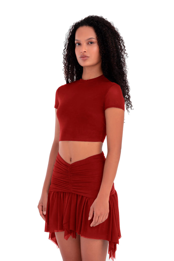 LILY MINI SKIRT CARMIN RED