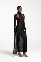 ERIKA TURTLE NECK DRESS BLACK