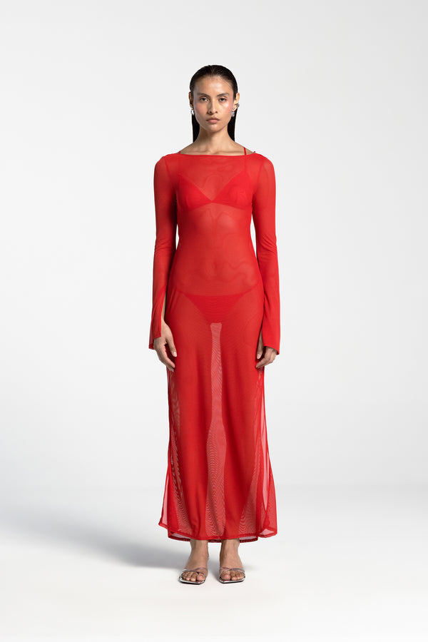 CLAUDIA DRESS FERRARI RED PETITE