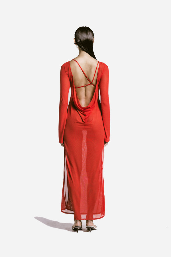 CLAUDIA DRESS FERRARI RED PETITE