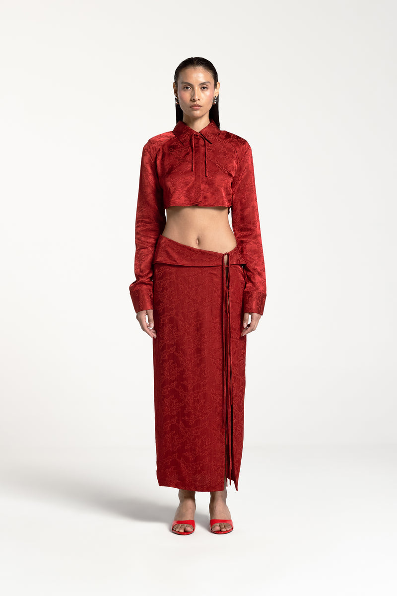 JULIETTE LONG SKIRT CARMIN RED
