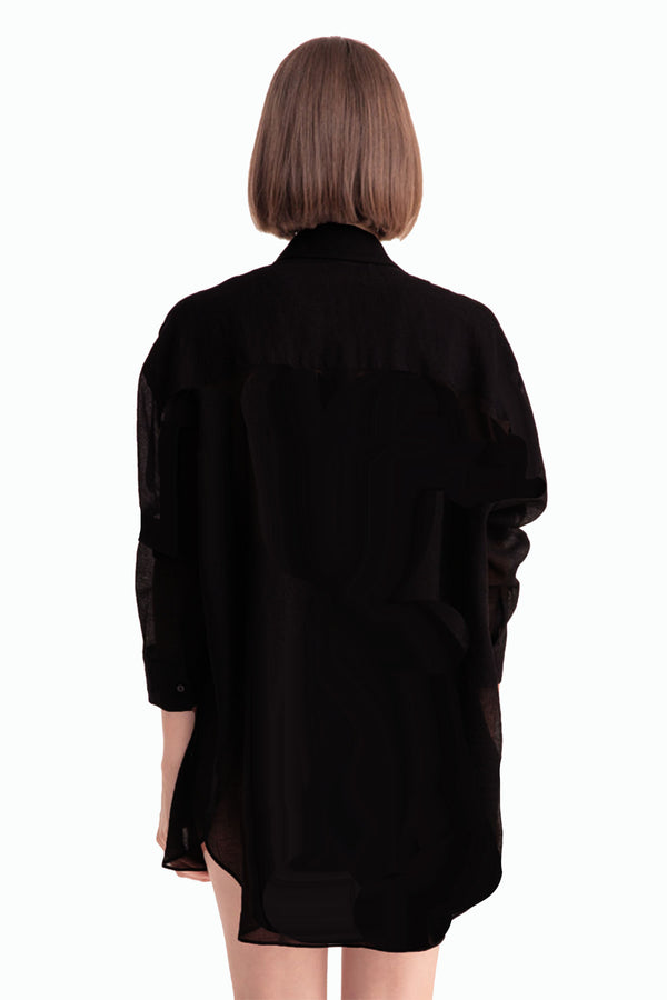 TAYLOT COTTON SHIRT BLACK