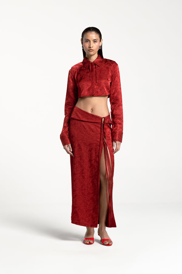 JULIETTE LONG SKIRT CARMIN RED