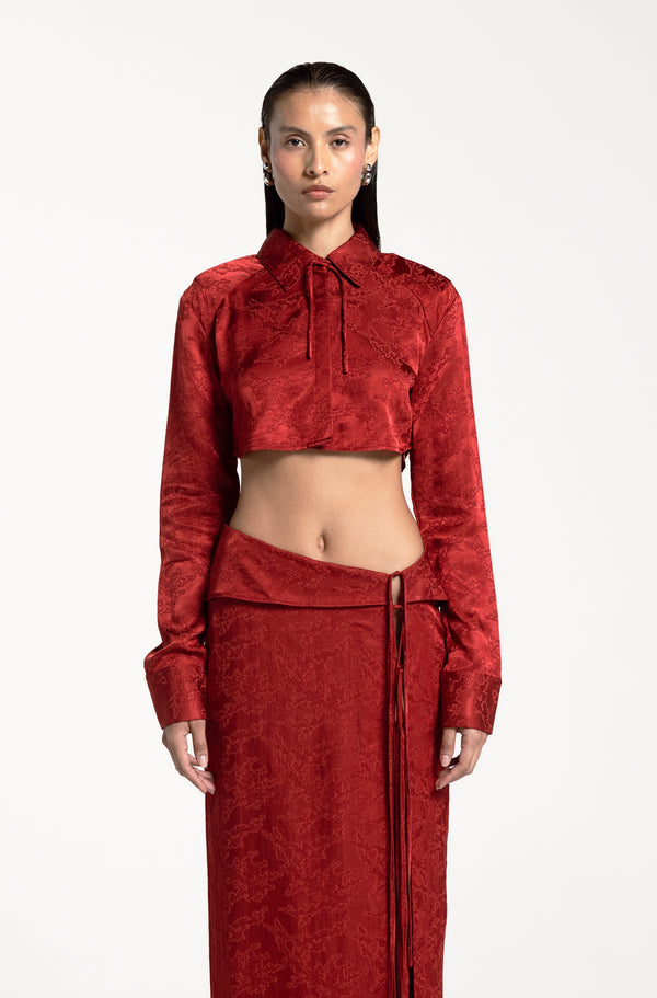 TAYLOR CROPPED SHIRT CARMIN RED