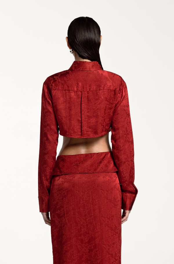 TAYLOR CROPPED SHIRT CARMIN RED