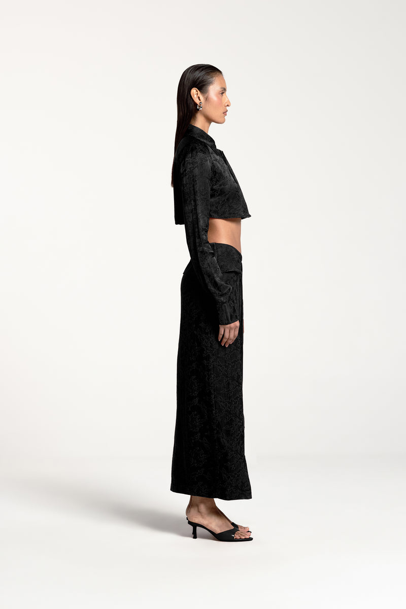 TAYLOR CROPPED SHIRT BLACK
