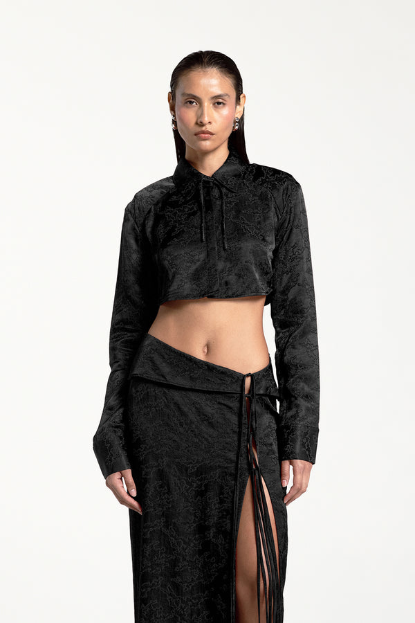 TAYLOR CROPPED SHIRT BLACK