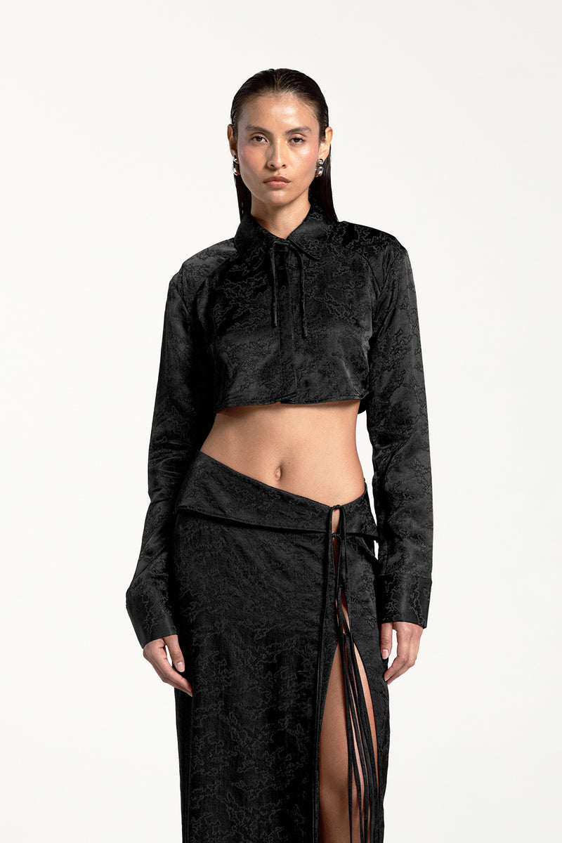 TAYLOR CROPPED SHIRT BLACK