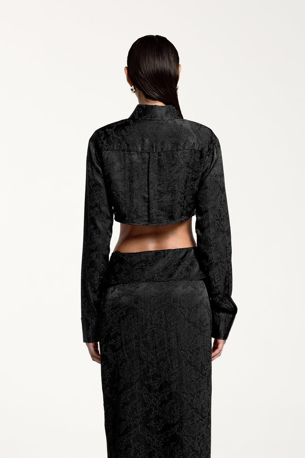 TAYLOR CROPPED SHIRT BLACK
