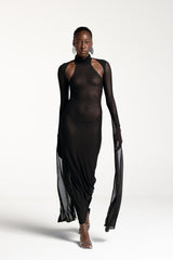 ERIKA TURTLE NECK DRESS BLACK