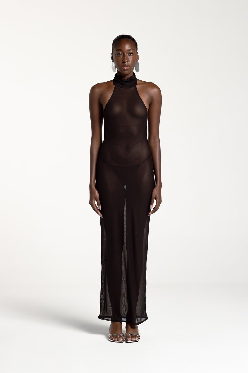 ERIKA TURTLE NECK DRESS BLACK