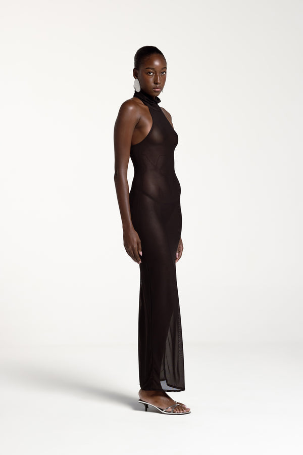 ERIKA TURTLE NECK DRESS BLACK