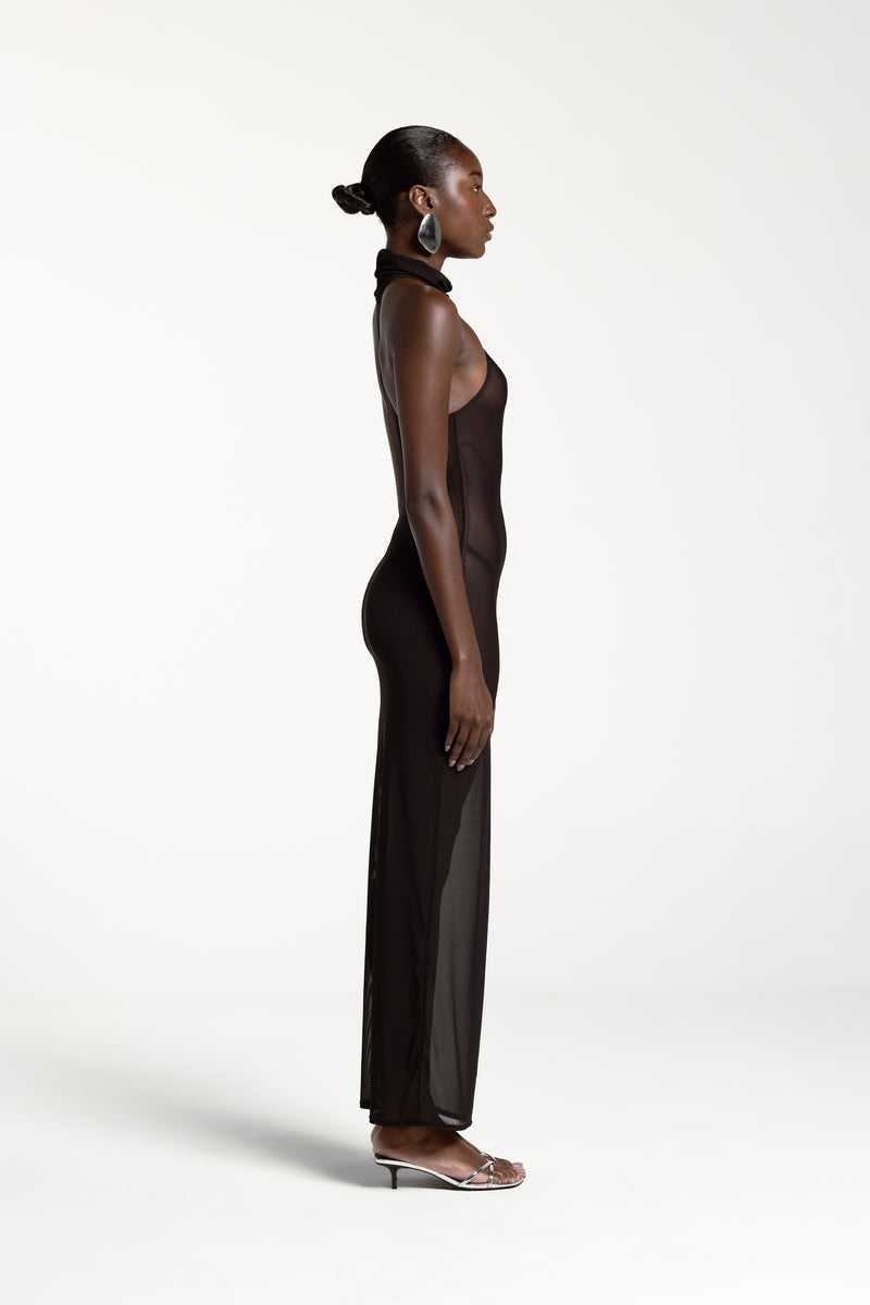 ERIKA TURTLE NECK DRESS BLACK