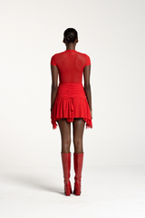 LILY MINI SKIRT FERRARI RED
