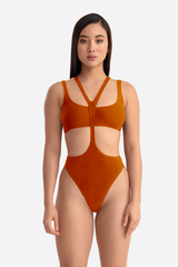 JODIE HARNESS BODYSUIT ORANGE