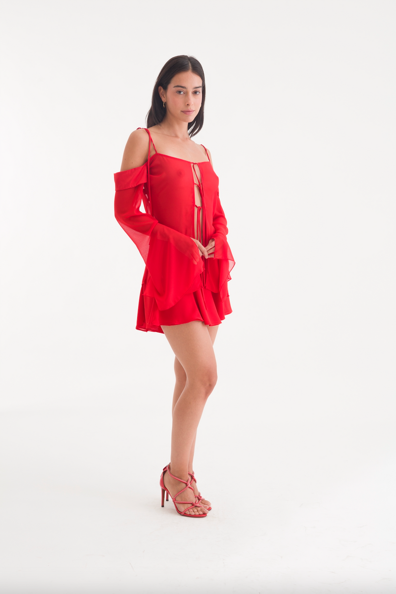 ISADORA MINI SKIRT FERRARI RED