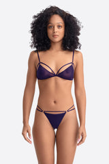 DEMI TRIANGLE BRA WITH STRAPS DEEP PURPLE