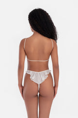 DEMI 80'S RUFFLES THONG IVORY