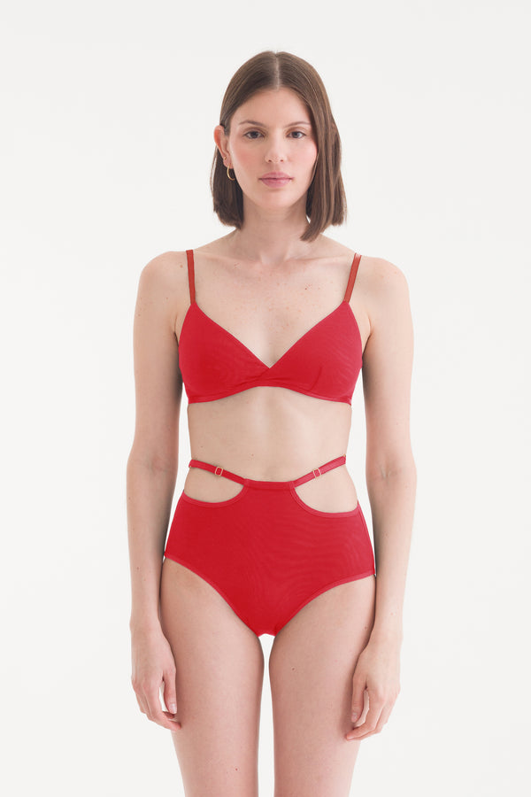 NAOMI CULOTTE WITH BELT FERRARI RED