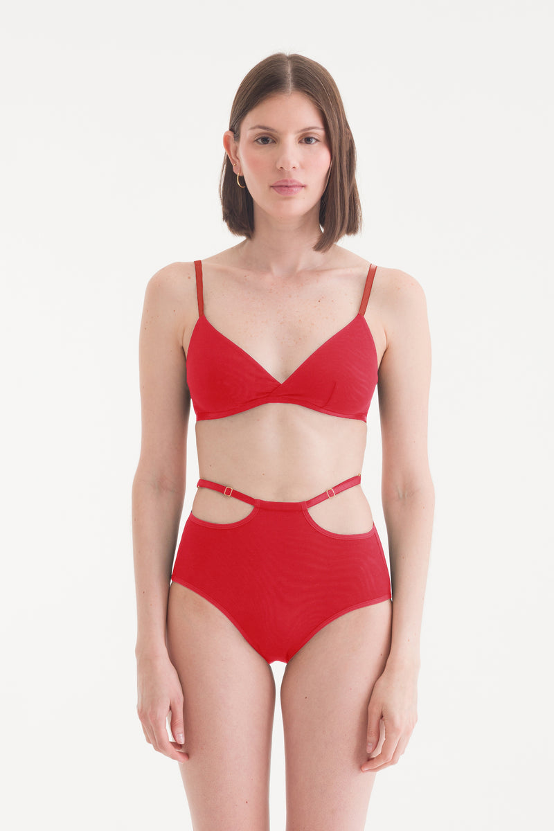 NAOMI CULOTTE WITH BELT FERRARI RED
