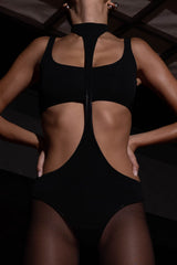 TWIGGY 2 PIECE BODYSUIT BLACK