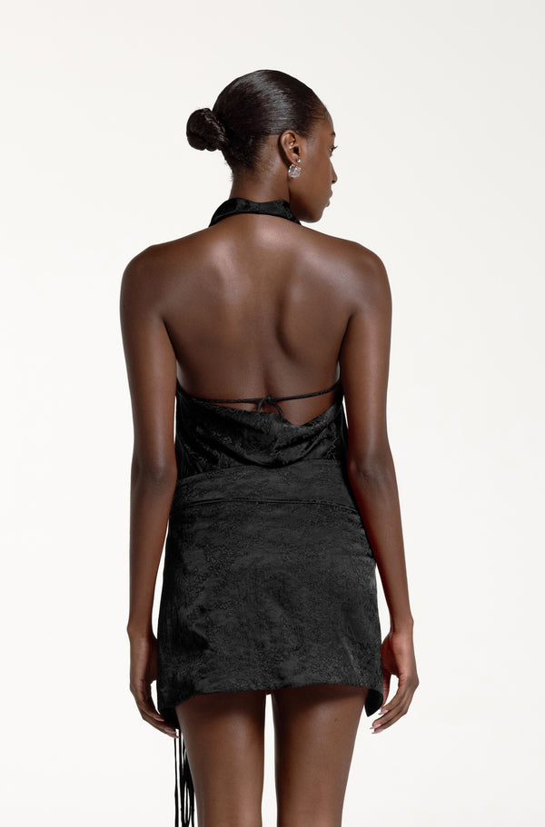 JULIETTE COWL NECK TOP BLACK