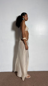 ALIA SUSPENDED SKIRT IVORY/GOLD CHAIN