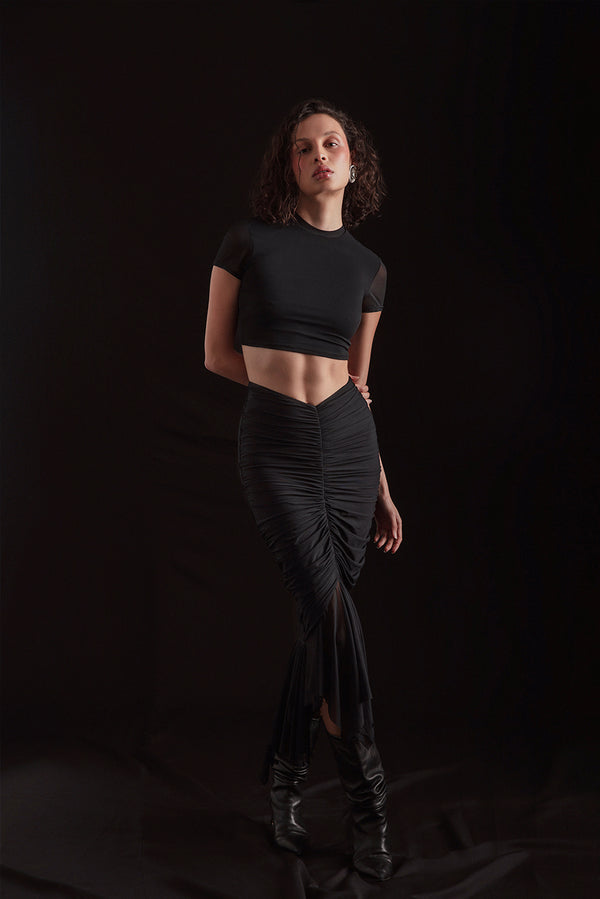 ISADORA SKIRT WITH TAIL BLACK