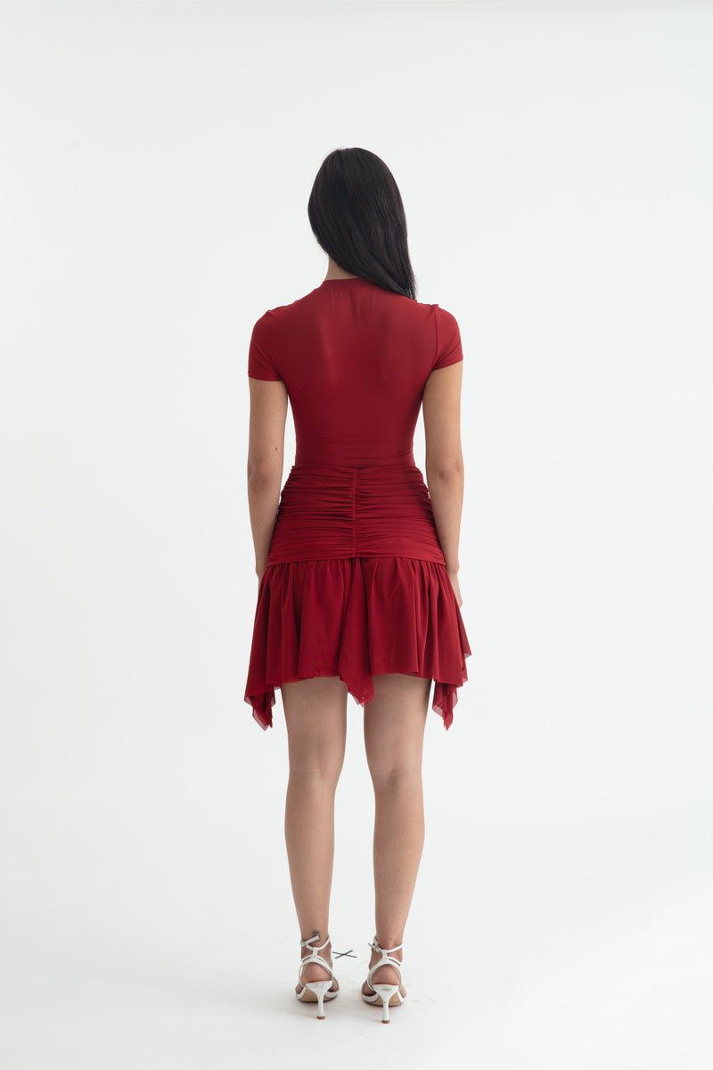 LILY MINI SKIRT CARMIN RED