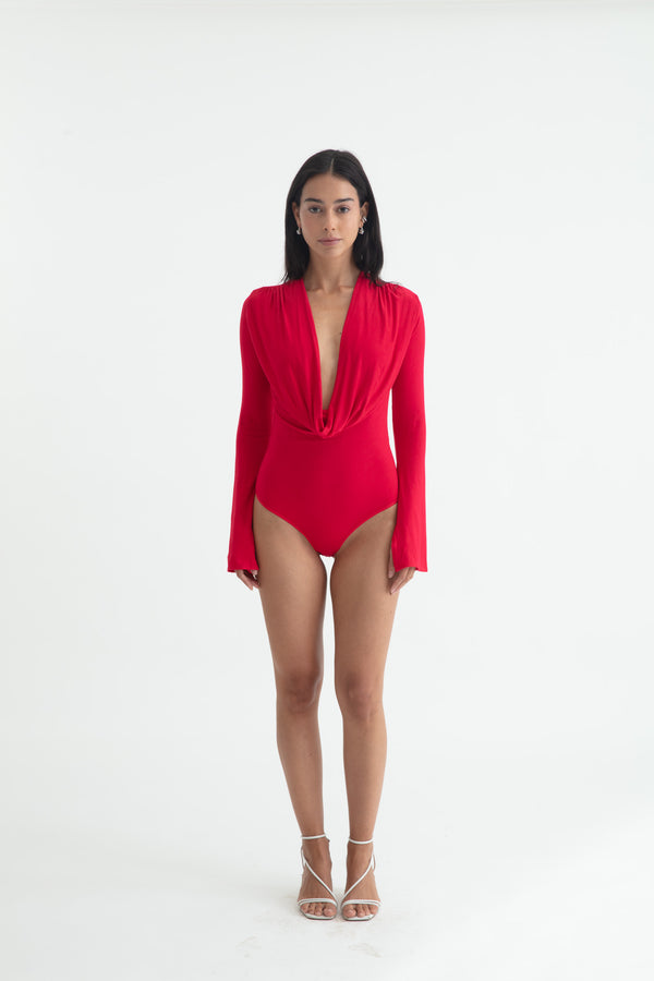 ISABEL BODYSUIT CHERRY RED