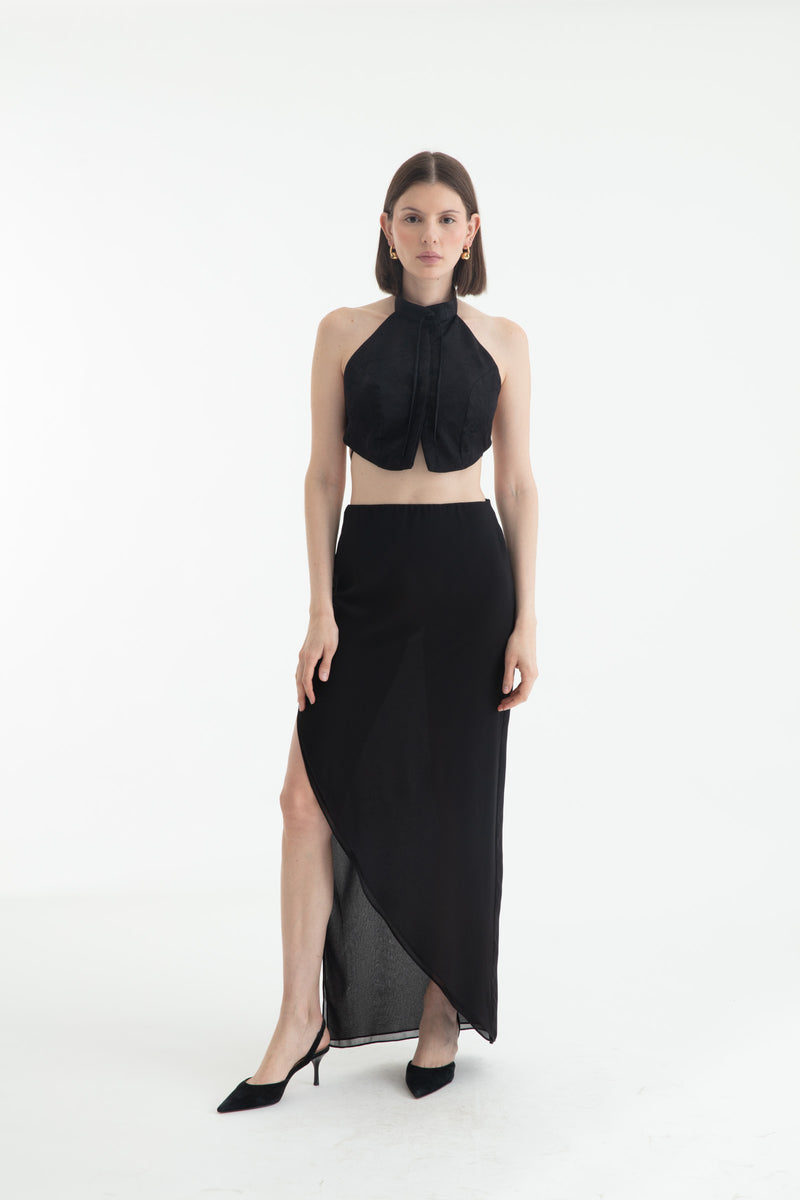 ISADORA ASYMMETRIC SKIRT WAIST BLACK