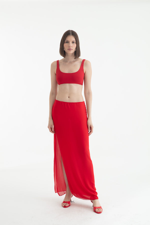 ISADORA LONG SKIRT HIP FERRARI RED